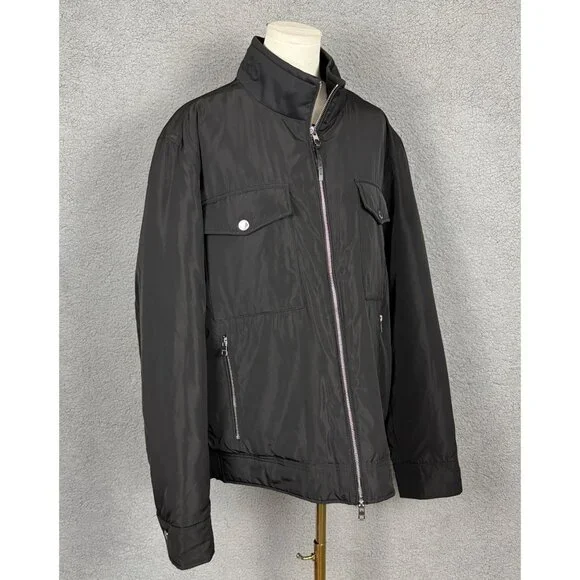 Michael Kors XXL Mens Black Zip-Up Jacket Front Pockets & High Collar Black NWTs - Picture 3 of 8